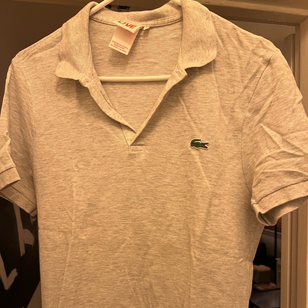 men’s gray lacoste polo